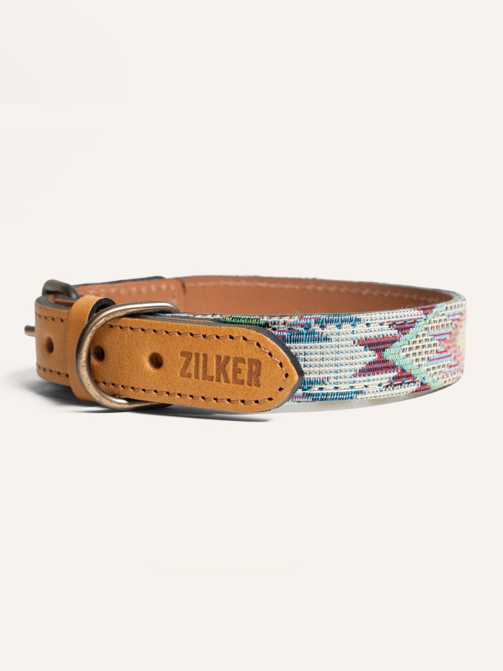 NEW - Drewski Dog Collar - Tan Leather Accent - Large